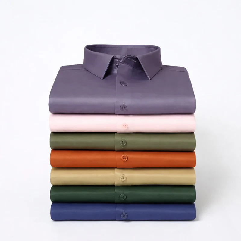 Men's Satin Lycra formal Full Sleeve Shirt Onion - Image 2