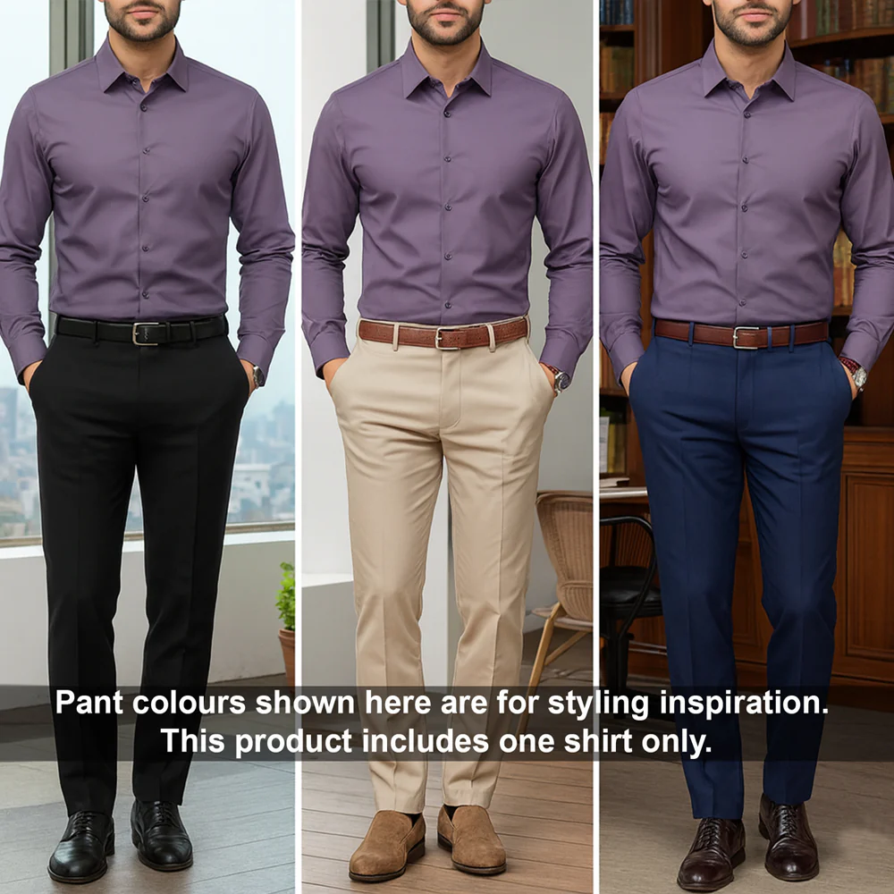 Men's Satin Lycra formal Full Sleeve Shirt Onion - Image 4
