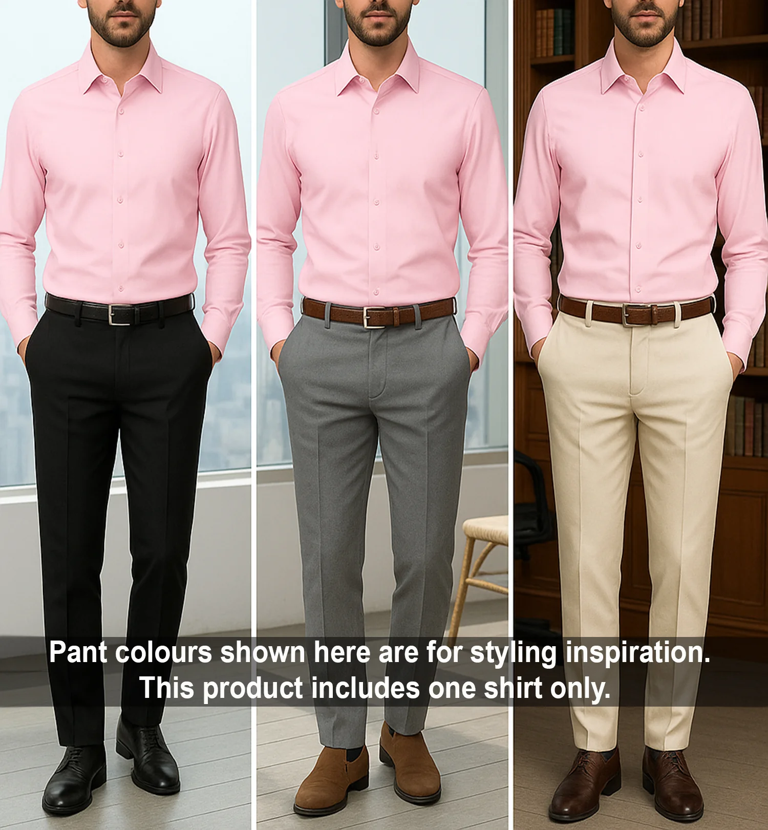 Men's Satin Lycra formal Full Sleeve Shirt Pink - Image 4