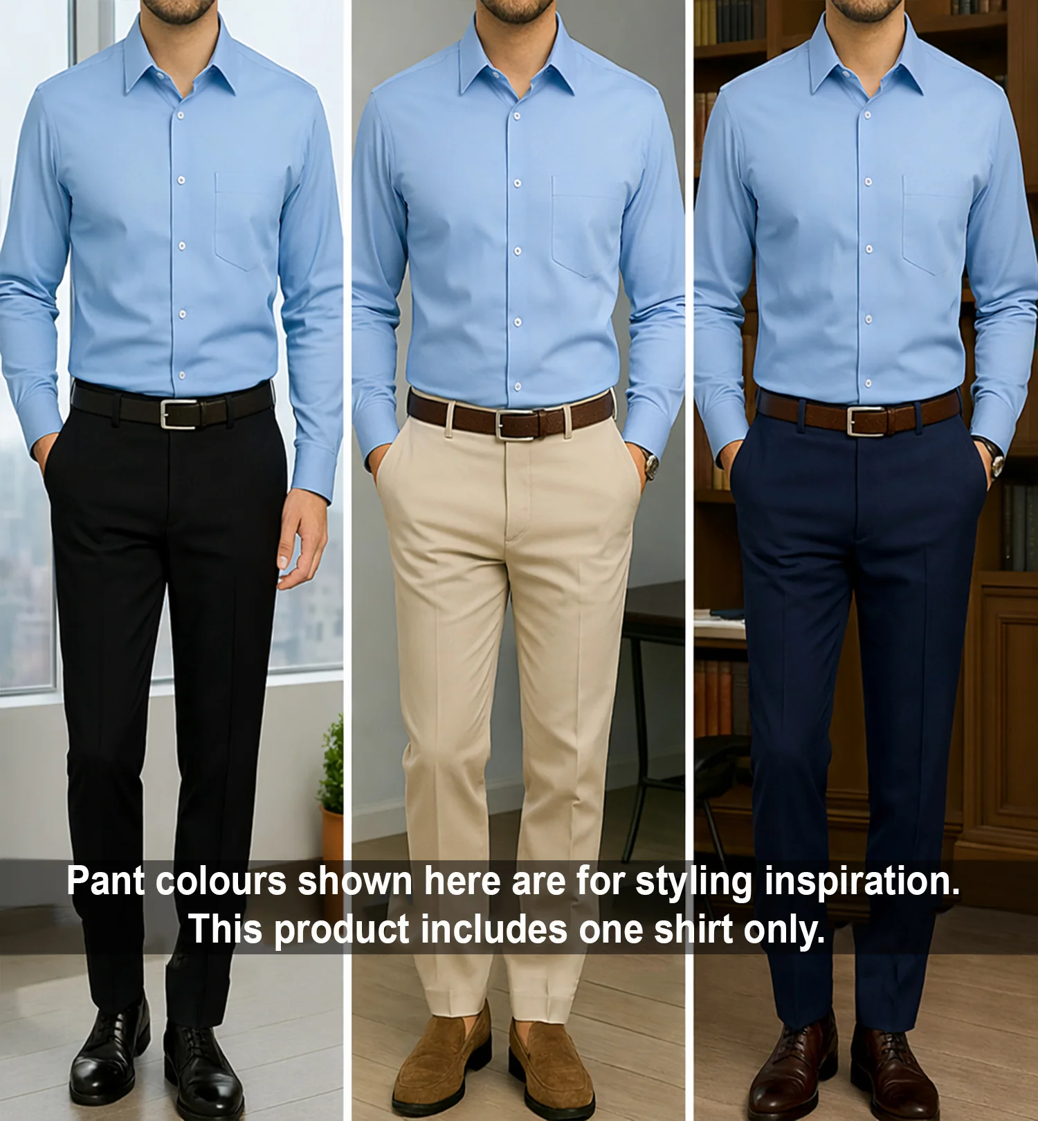 Men's Satin Lycra formal Full Sleeve shirt Sky Blue - Image 4