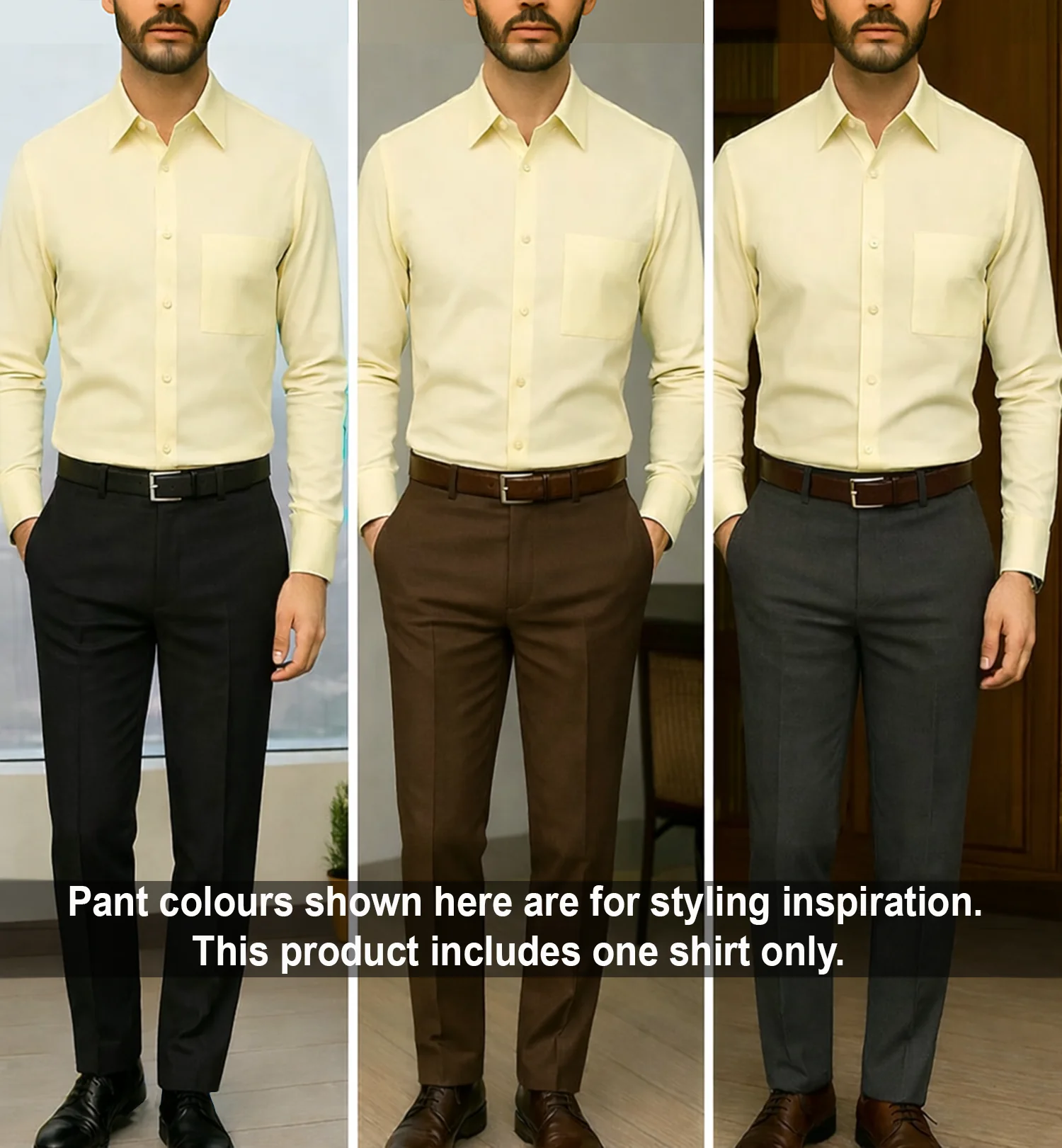 PLATINUM COTTON SATIN FORMAL SHIRT FOR MEN (Single Pocket)-Cream - Image 5
