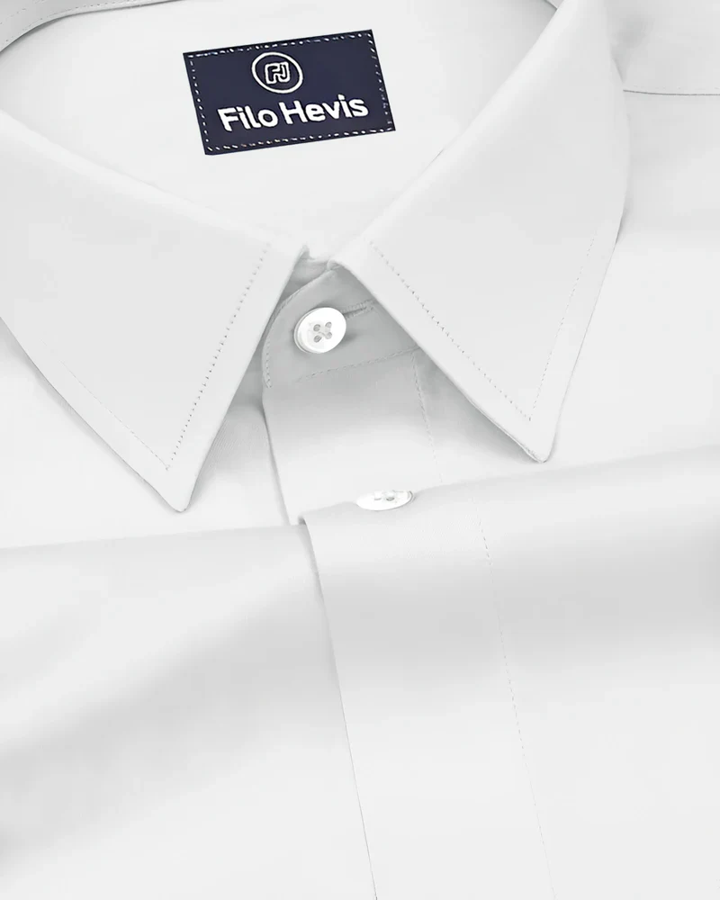 PLUS SIZE FORMAL SHIRTS IN COTTON FOR MEN (Single Pocket)- White - Image 3