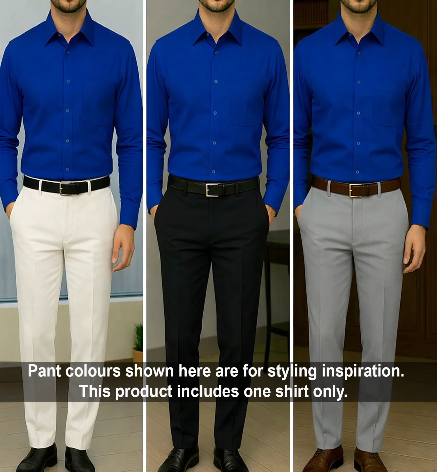 PLATINUM COTTON SATIN FORMAL SHIRT FOR MEN (Single Pocket)-Royal Blue - Image 5