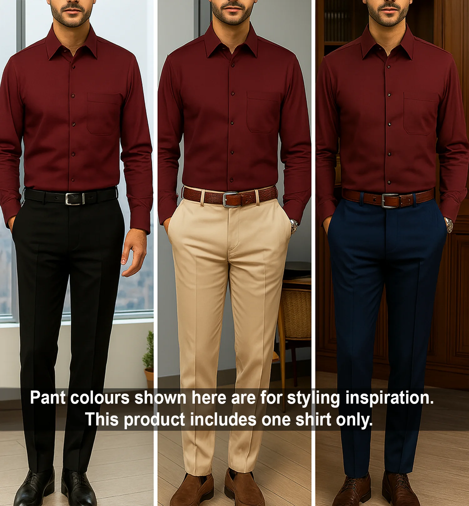 PLATINUM COTTON SATIN FORMAL SHIRT FOR MEN (Single Pocket)-Maroon - Image 5
