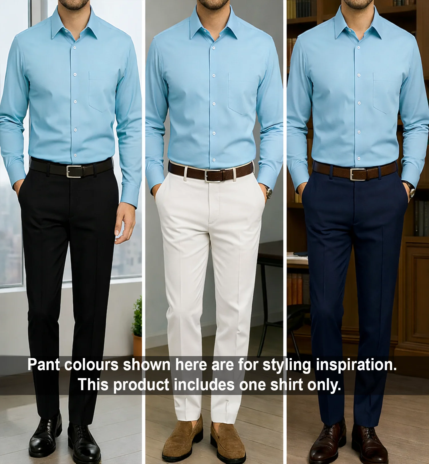 PLATINUM COTTON SATIN FORMAL SHIRT FOR MEN (Single Pocket)-Sky Blue - Image 5