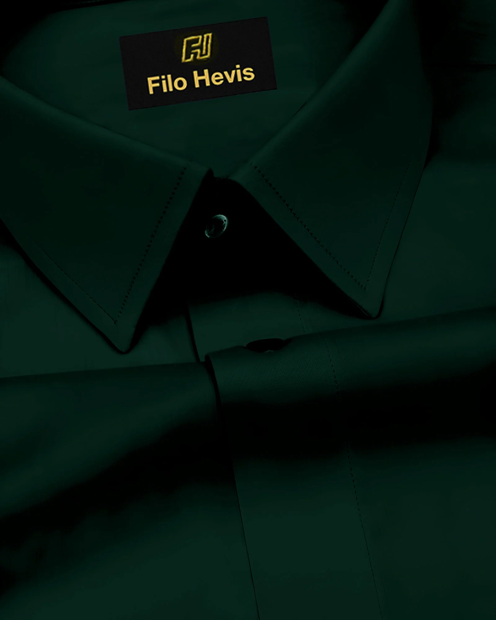 PLATINUM COTTON SATIN FORMAL SHIRT FOR MEN (Single Pocket)-Teal Green - Image 3