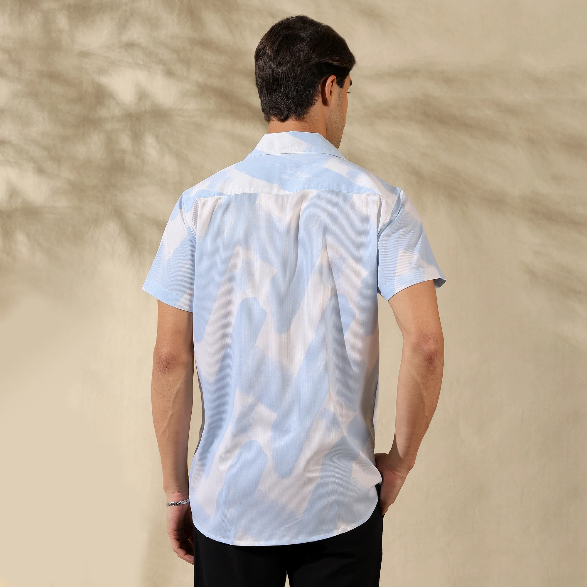 SKY HALF CASUAL PRINTED COTTON SHIRT REGULAR FIT FOR MEN - Image 3