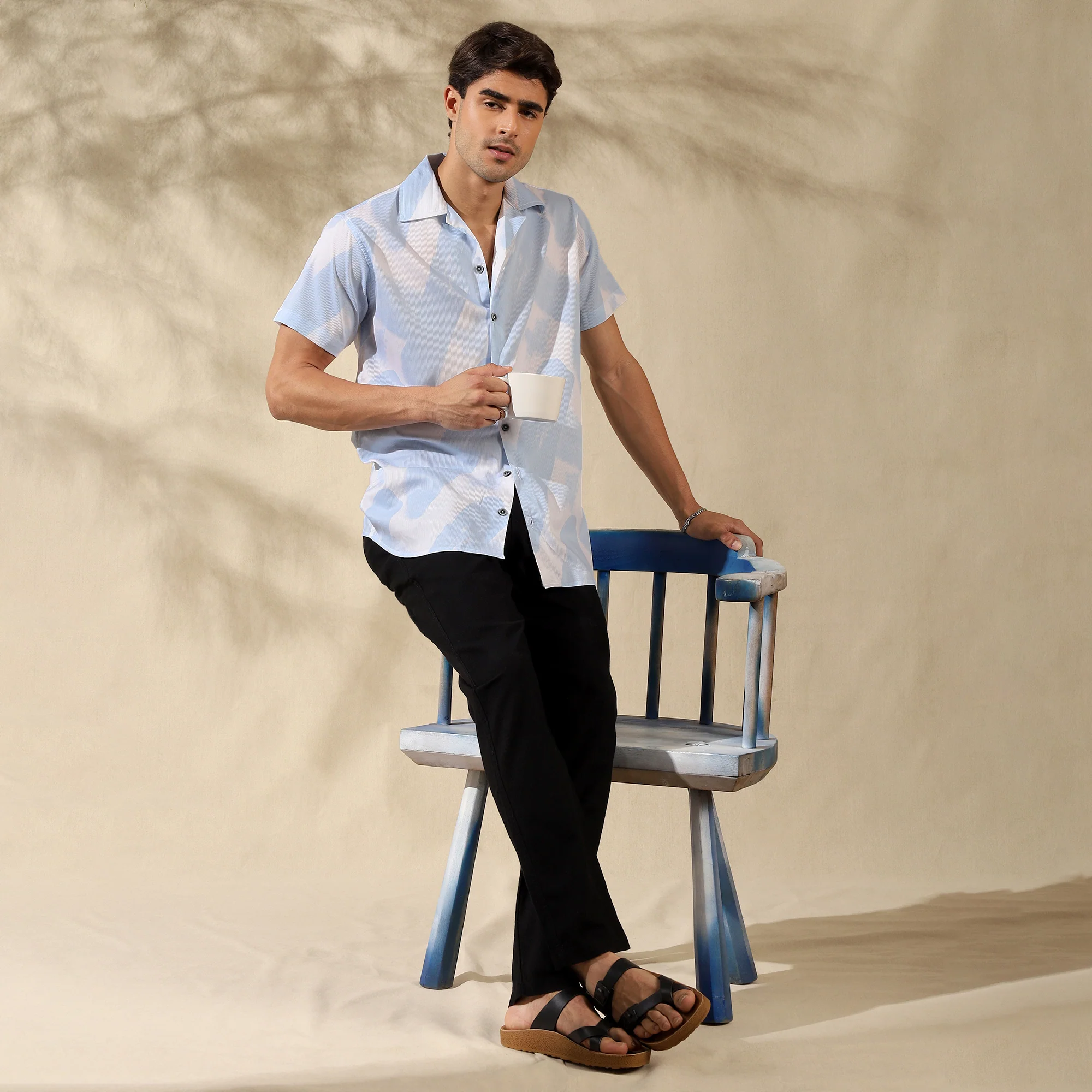 SKY HALF CASUAL PRINTED COTTON SHIRT REGULAR FIT FOR MEN - Image 6