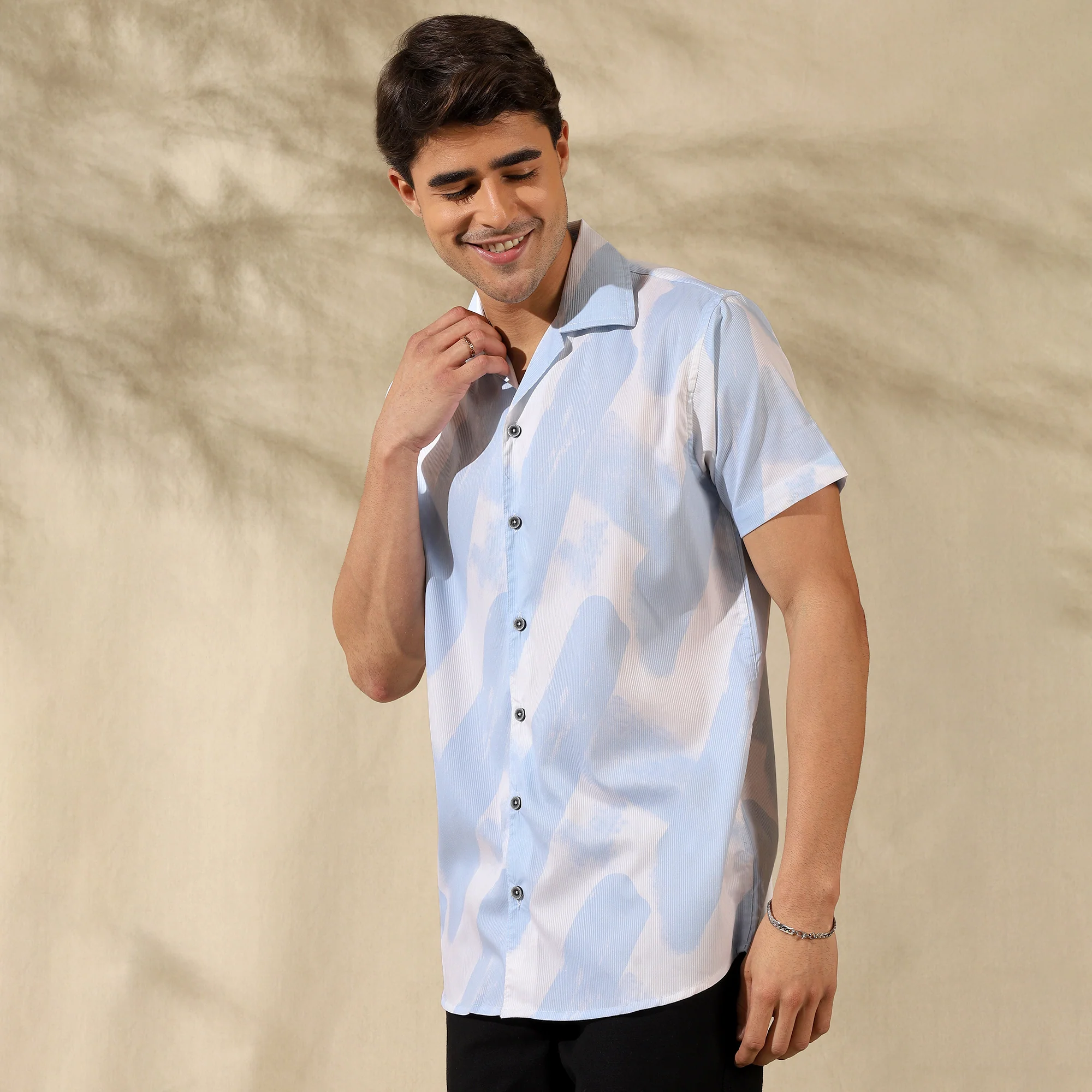 SKY HALF CASUAL PRINTED COTTON SHIRT REGULAR FIT FOR MEN - Image 7